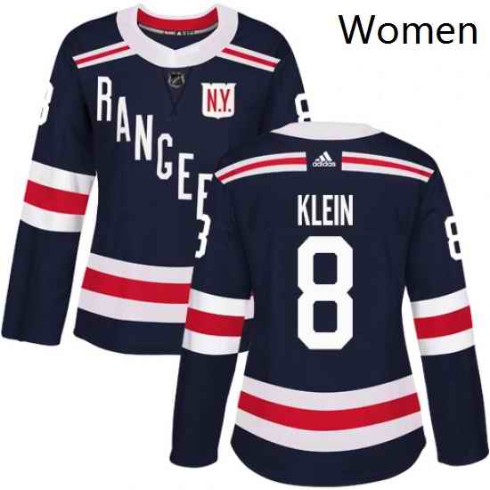 Womens Adidas New York Rangers 8 Kevin Klein Authentic Navy Blue 2018 Winter Classic NHL Jersey